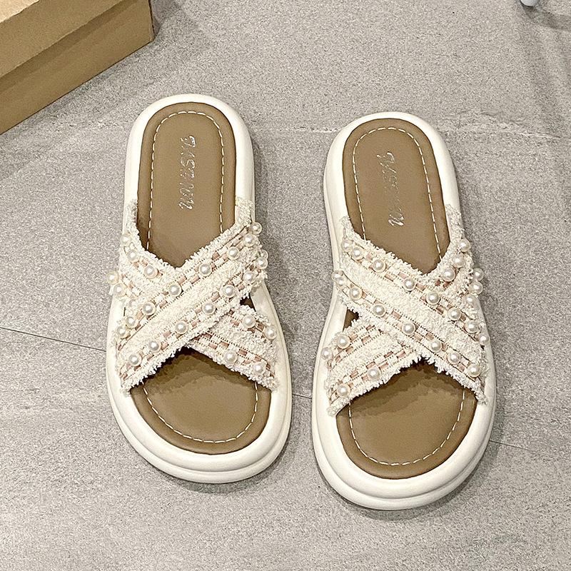 Fashion Beach Shoes House Slippers Platform Slipers Women Slides Sabot Genuine Leather 2025 Women's Genuine Leather Shoes Ladies' Slippe