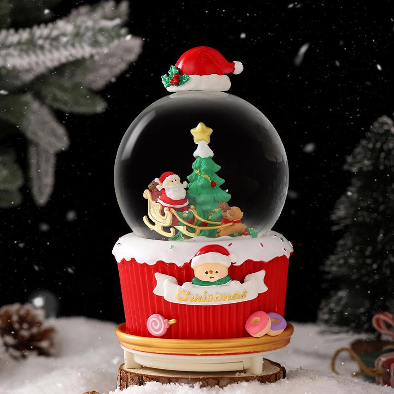 Christmas Crystal Ball Music Box Lantern Ornament