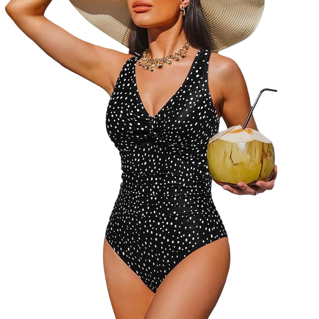 Damen Einteiliger Bikini Badeanzug, Sportliche Bademode