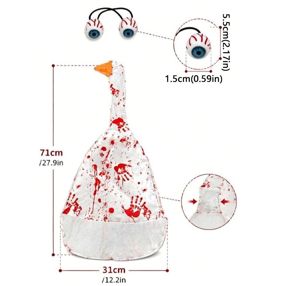 Blood Splatter Halloween Bloody Goose Costume Set Spooky Detachable Bloody Eyeball Yard Goose Statue Halloween Costume