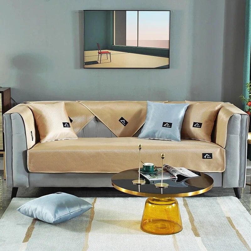 Light Luxury Sofa Cushion Summer Style Washable Ice Silk Mat Simple and Universal All-season Anti-skid Cushion