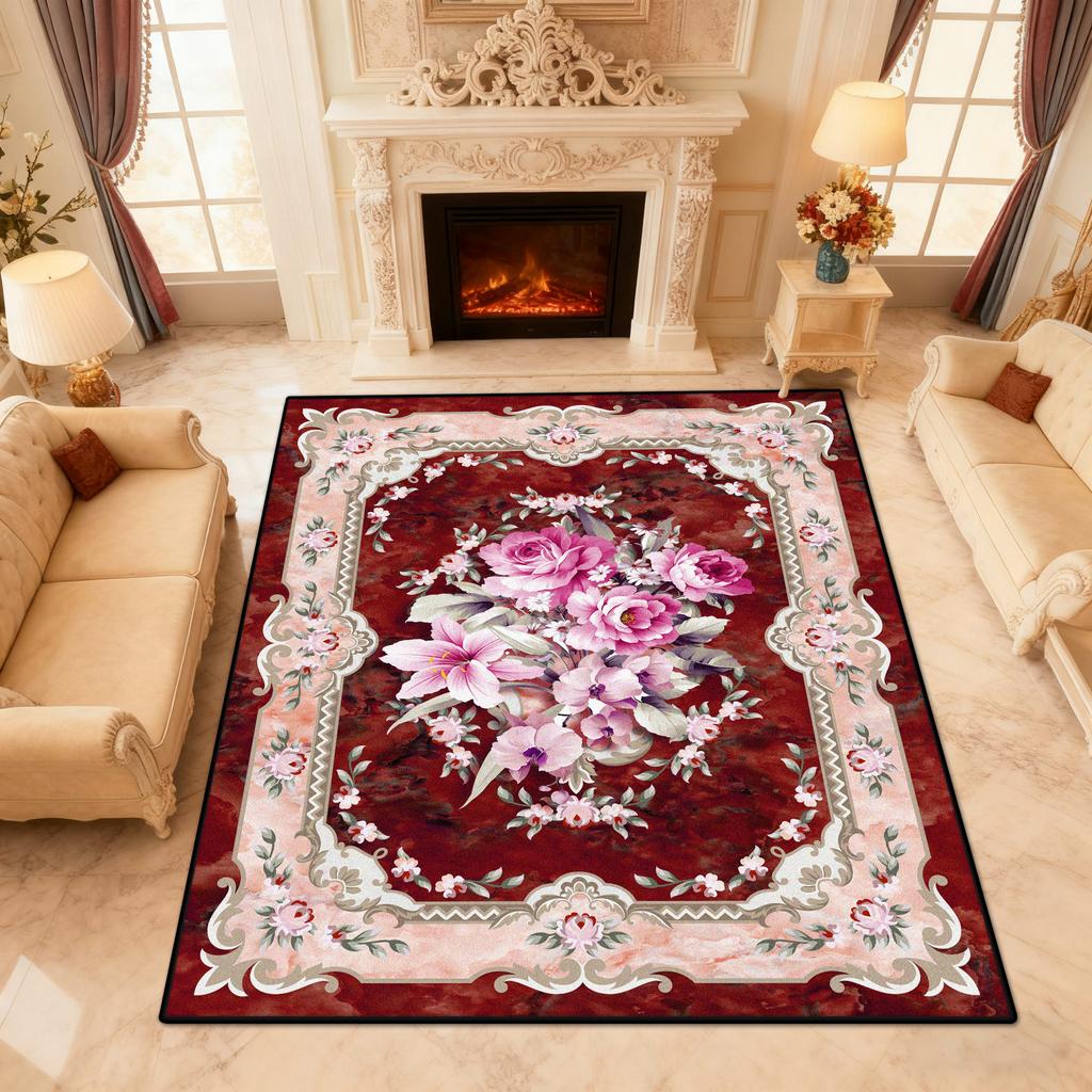 European Style Ethnic Living Room Carpet Decoration Home Sofa Coffee Table Large Rugs Customizable Easy Clean Floor Mat Luxury