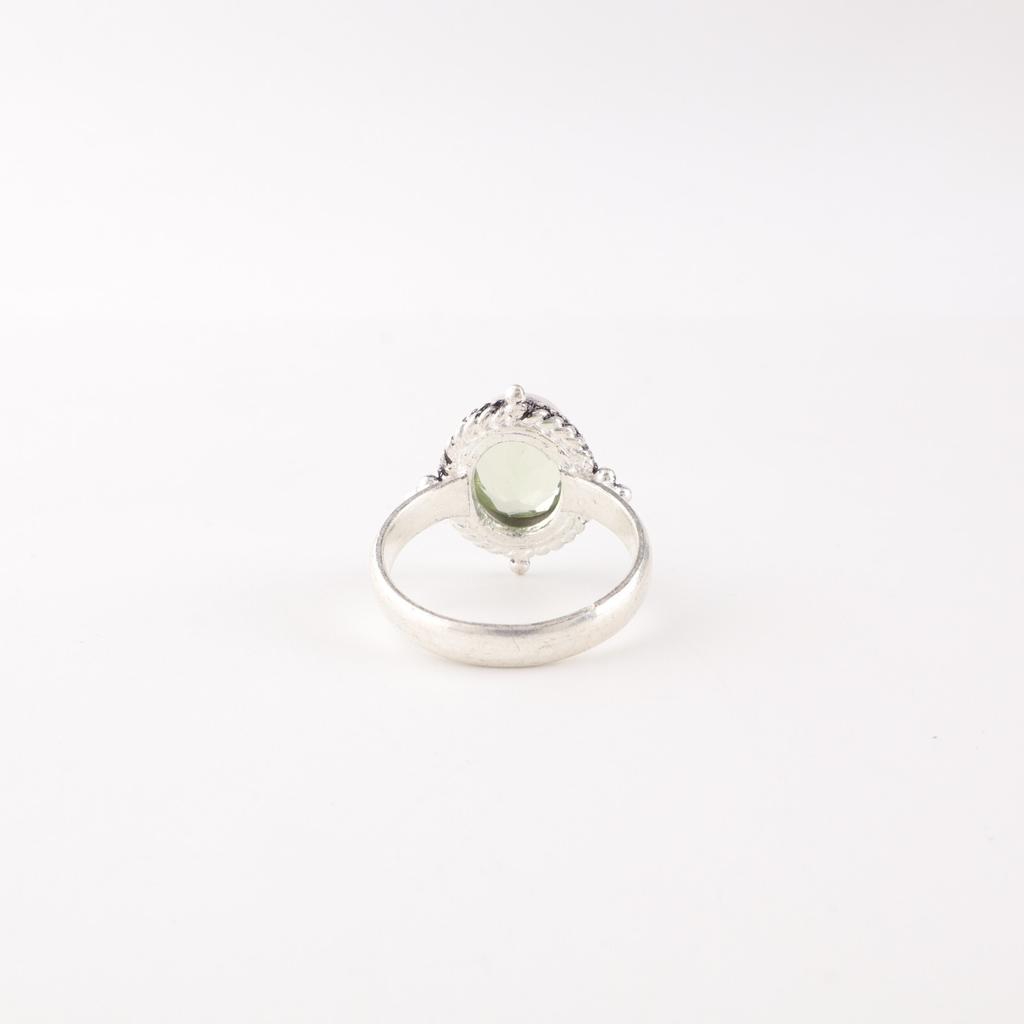 Green Amethyst Gemstone 925 Stamped Silver Jewelry Handmade Ring Engagement Gift RR-9-45