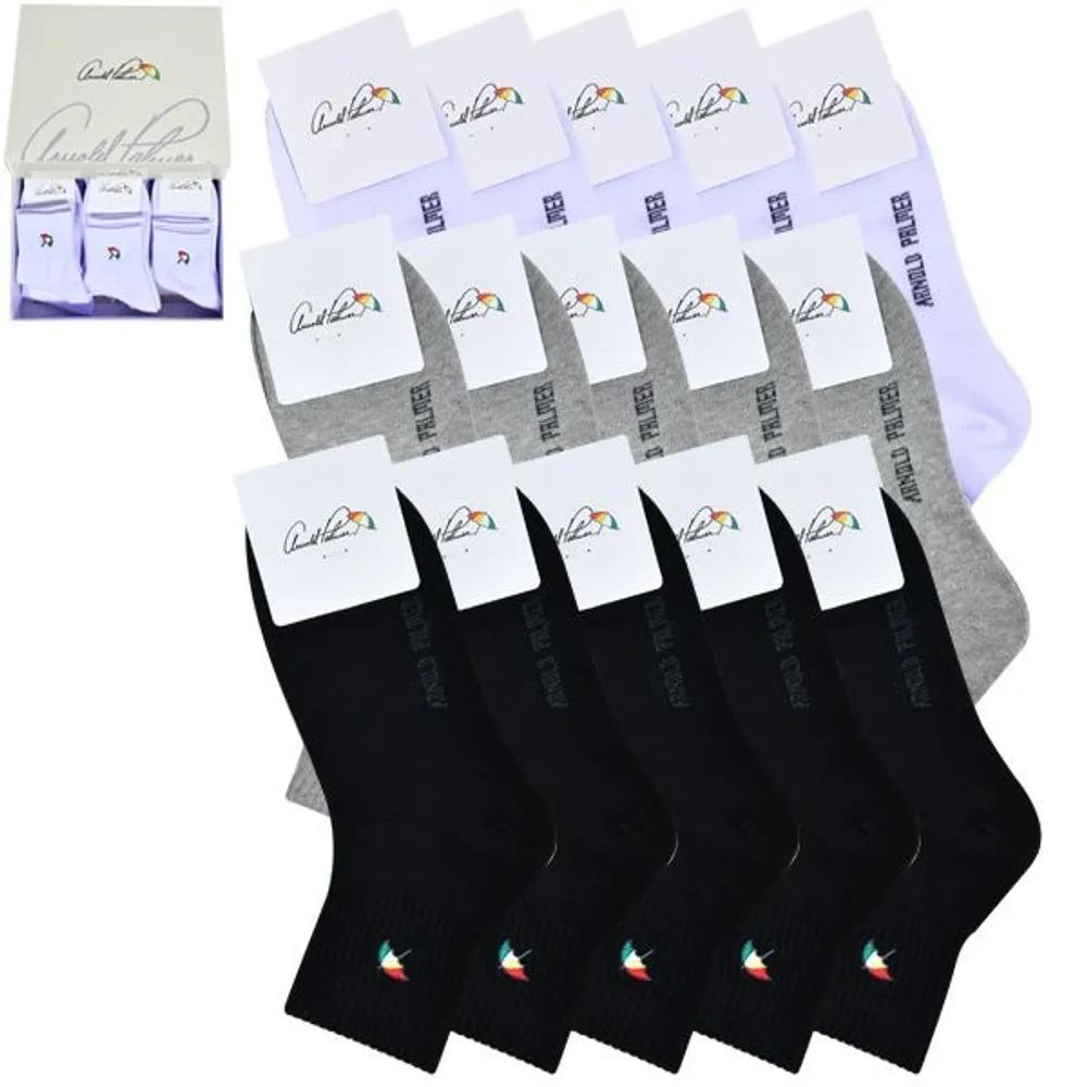 Arnold Palmer Ladies  Plain Sports Mid-Calf Socks 0059zx Gray (5 pairs)
