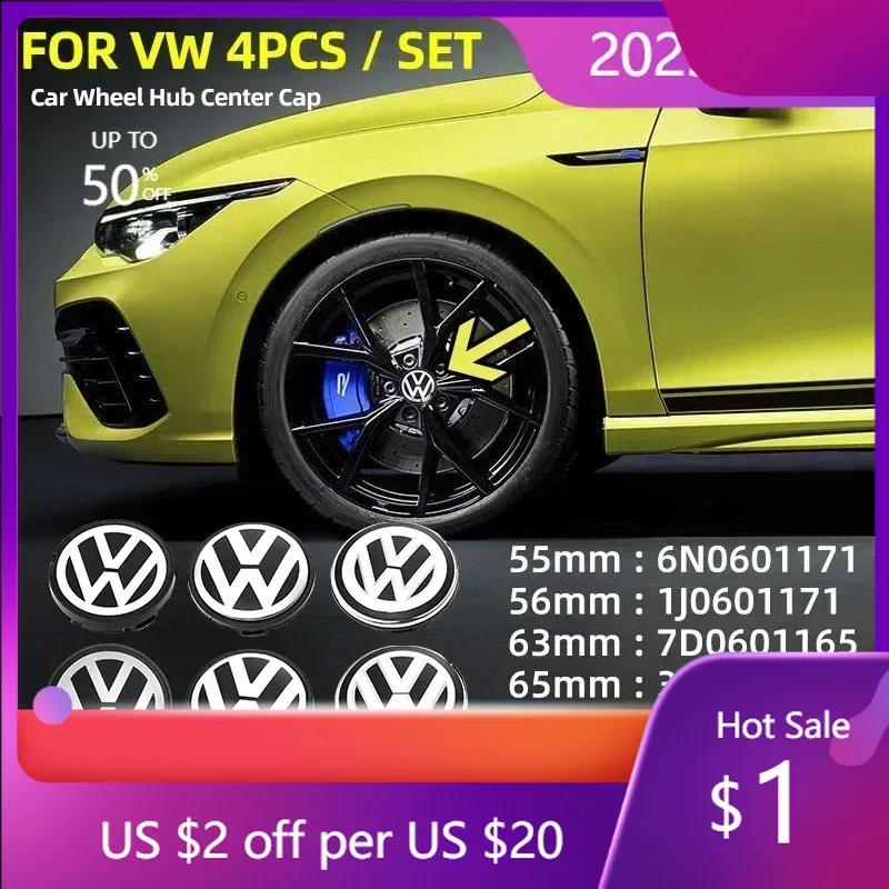 Heiß 2025 Neu 4 Stück 55mm 56mm 65mm 63mm Auto Styling Felgendeckel Radnabenkappen Abzeichen Zubehör Für VW Volkswagen Golf Sharan Pa
