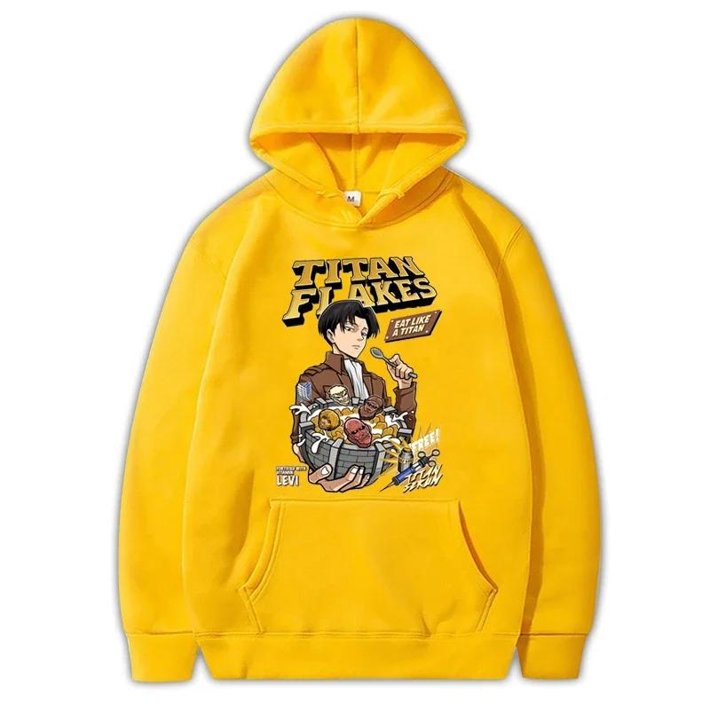 Men Women Anime Hoodies Attack On Titan Levi Ackerman Plus Size Sweatshirt Manga Streetwear Harajuku Autumn Unisex Pullover