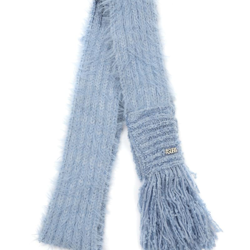 ASURA TASSEL MIX MUFFLER (SKY BLUE)