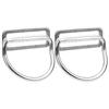 2Pcs Weight Belt Keeper Stopper Bent D Ring with Buckle Stainless Steel Diving Webbing Climbing Harness Accessories