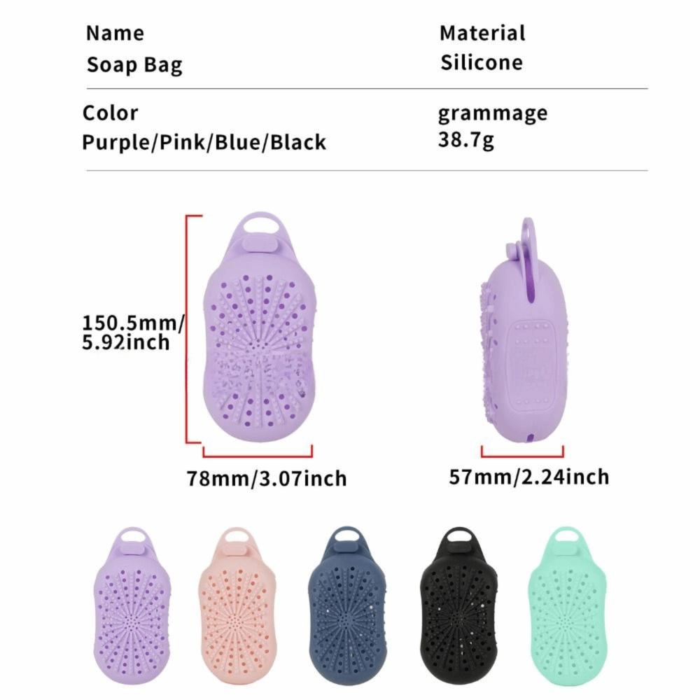 New Silicone Material Silicone Soap Scrubber Quick-Dry Gentle Exfoliating Soap Holder Deep-Clean Bar Soap Scrubber Bath