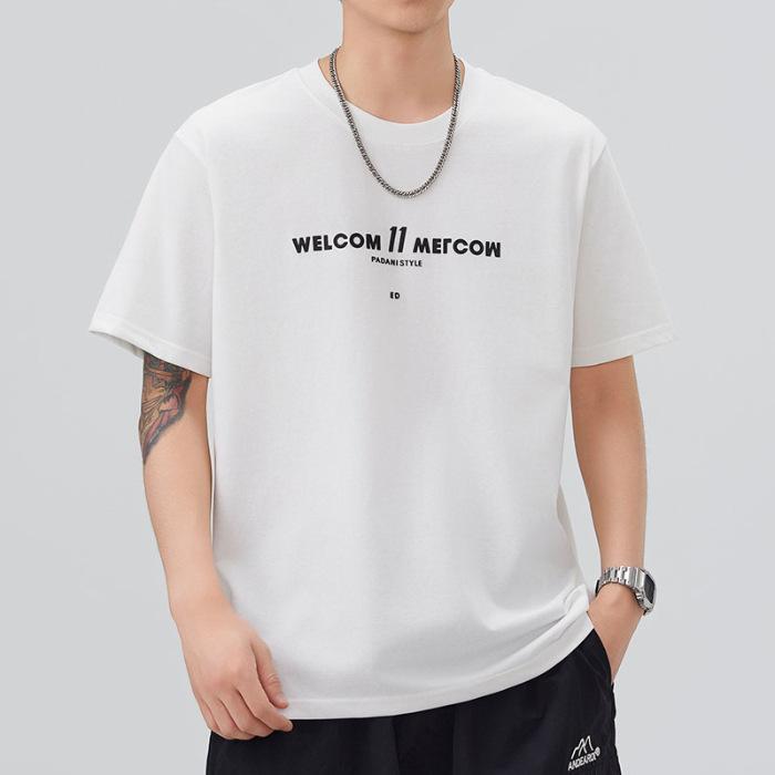 Летняя Новая Мужская Тонкая Дышащая Свободная Футболка с Круглым Вырезом и Коротким Рукавом M белый 4136₽