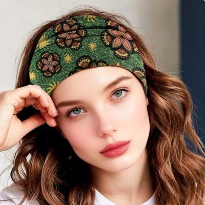 Breites Stirnband Schweißabsorbierender Frottee-Ring Rutschfestes Elastisches Haarband Boho Turban Geknotetes Kopfband Modeaccessoire