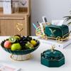 Schmiedeeiserne Keramik-Obstteller, Süßigkeiten-Snack-Tablett, Salatschüssel, Dessertschüssel, Tortenständer, Dim-Sum-Teller, Obstschale, dekorative Teller