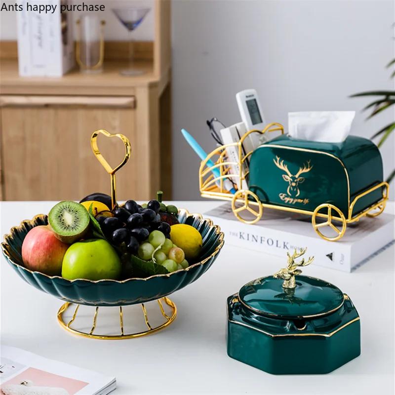 Schmiedeeiserne Keramik-Obstteller, Süßigkeiten-Snack-Tablett, Salatschüssel, Dessertschüssel, Tortenständer, Dim-Sum-Teller, Obstschale, dekorative Teller