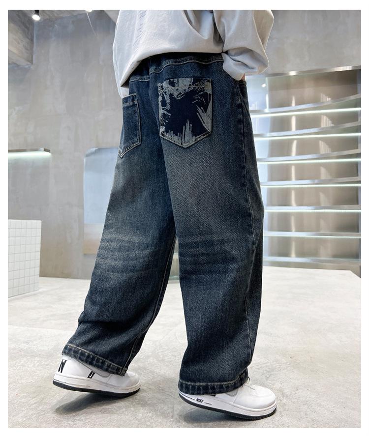 Boys' Fleece-lined Jeans - 2025 Spring/Autumn Trend: Casual Long Pants for Kids