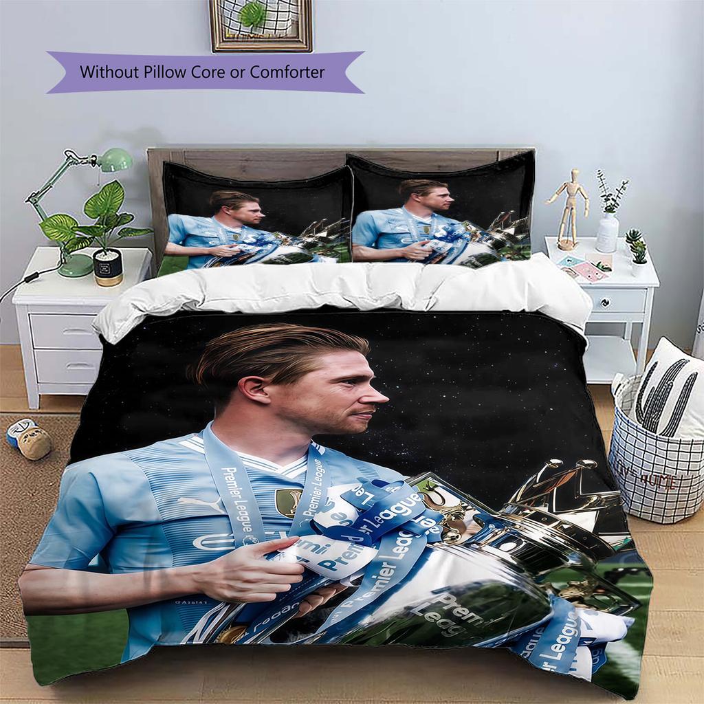Biancheria da letto con motivo Kevin De Bruyne Decorazione per la casa Regalo di compleanno (1 * copripiumino + 2 * federa, senza nucleo),merchandising per fan.