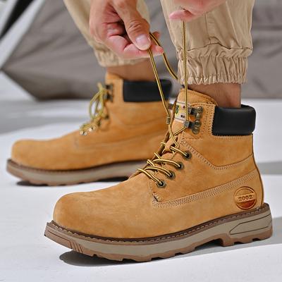 New Men's Mid-Top British Style Genuine Leather Autumn and Winter Worker Boot Men's Boots High-Top Worker Boots Worker Boot