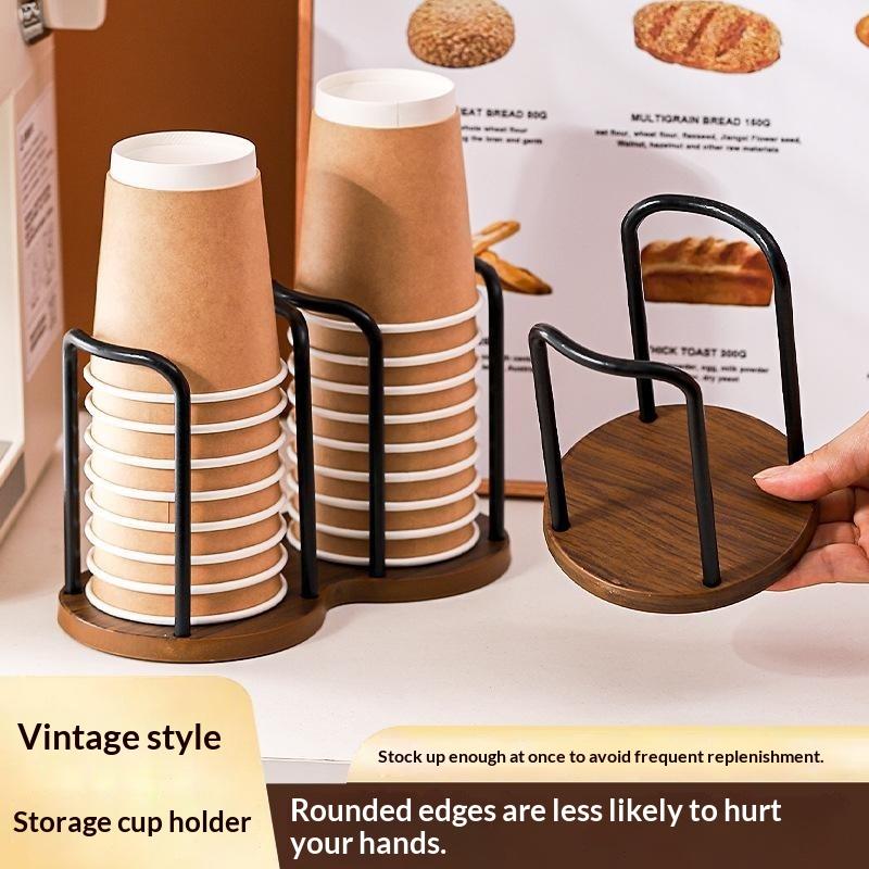 Disposable Cup Holder Multi-Function Coffee Cup Organizer Desktop Teacup Storage Rack Decor Stand For Home Countertop Use