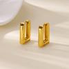 Geometric Square Hoop Earrings For Women Stainless Steel Gold Color Piercing Earring 2025 New Trend Fashion Wedding Zircon Gift