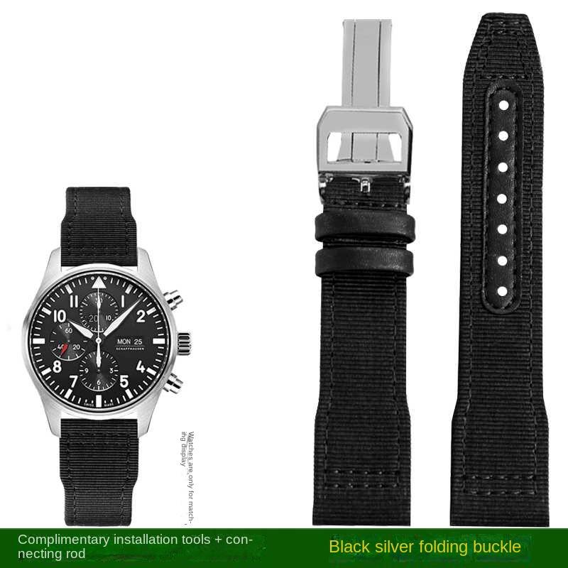 Bracelet de montre en nylon 20 mm 21 mm 22 mm pour IWC Universal Pilot Mark 18 Spitfire Fighter Série Portugal Bracelet de montre en toile