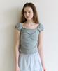 Lora Lora Puff Cap Sleeve T-Shirt Gray
