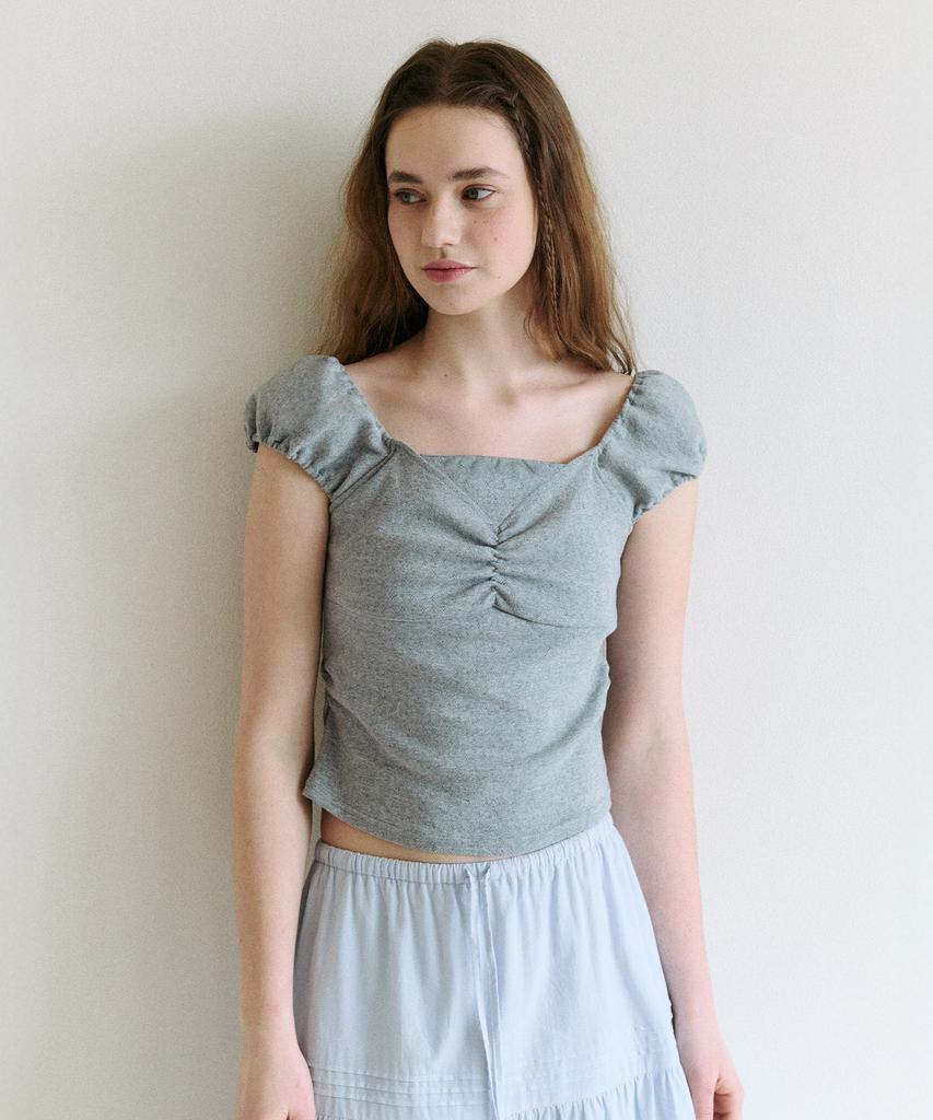 ROLAROLA Puff Cap Sleeve T-Shirt Gray