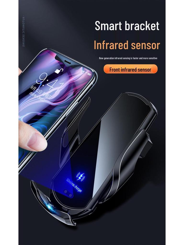 Q3 Wireless Car Charger Mount: 15W Automatic Clamping Phone Holder for Navigation