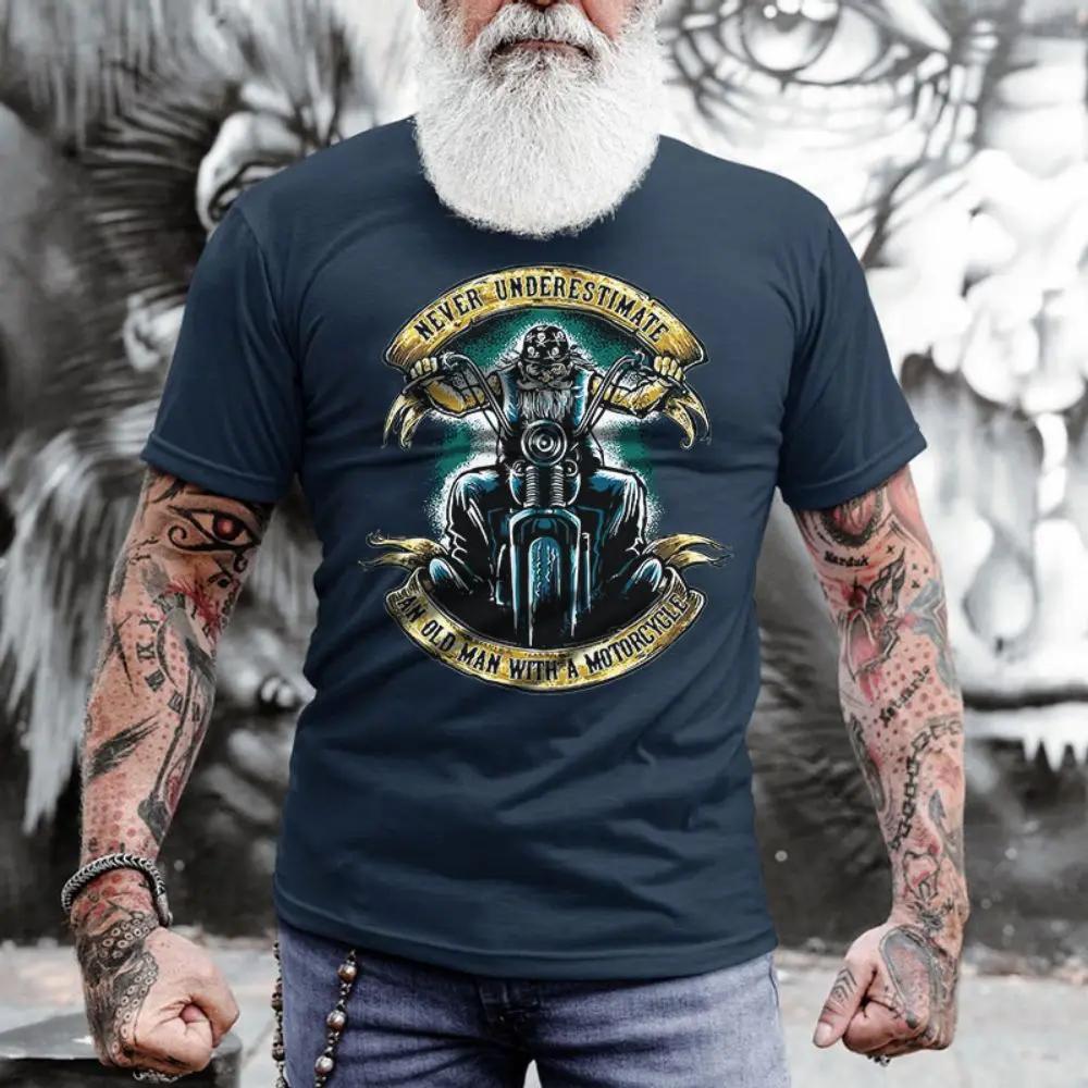 Camiseta Americana Vintage de Motocicleta Para Homens Casual Tops de Manga Curta Roupas de Motocicleta 3D Vestuário de Verão Camiseta Masculina de Rua