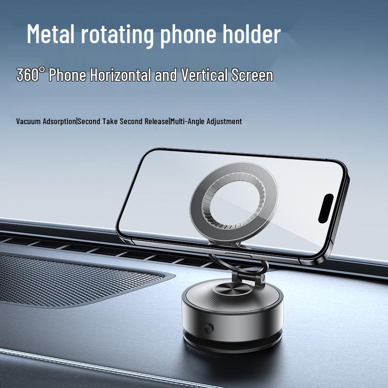2026 Metal Magnetic Car Phone Holder with Suction Cup for Dashboard Navigation