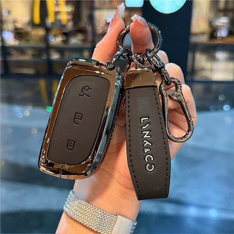 Lynk & Co 900 Leder Metall Schlüsseletui für 2025 Modell Z10 Fernbedienung