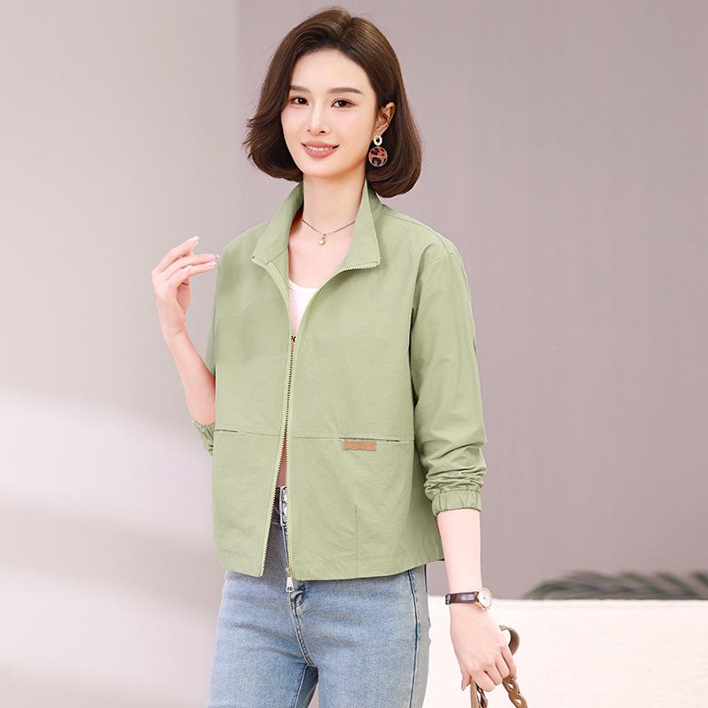 Plus Size Women's Casual Slimming Short Jacket - 2025 Spring Korean Style, Loose Fit, Long Sleeve Top