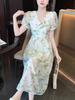 Women's 2026 Summer Floral Slimming Long Dress - Elegant & Graceful Style