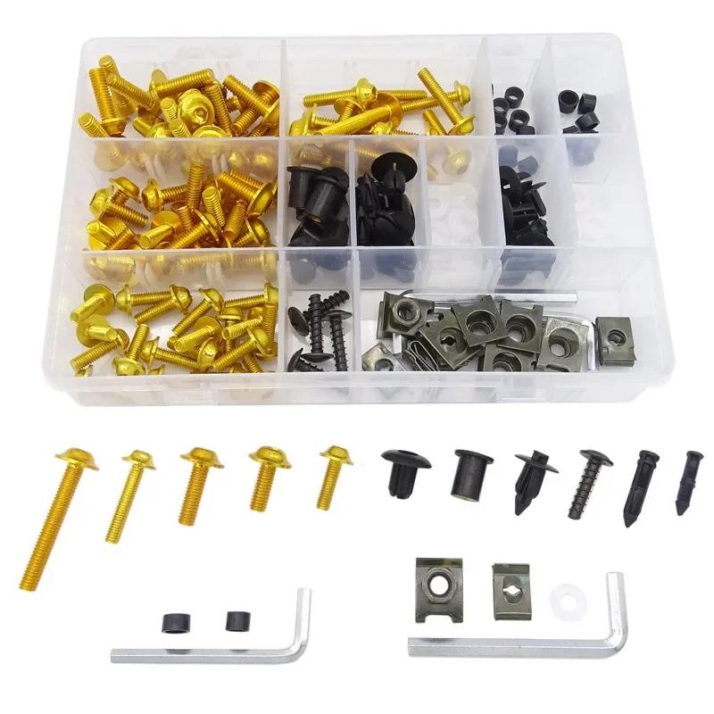 Universal CNC Alloy M6 M5 Fairing Bolts Kit Bodywork Screws Fastener Screws Nuts Kit Nut For Motorcycle 6 Colors