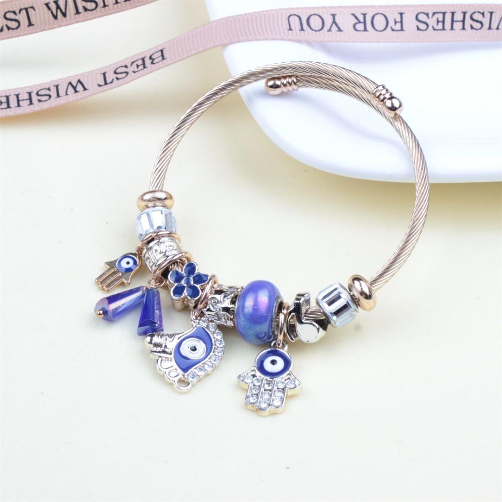 Beaded Bracelet Bangle Multi Element Stainless Steel Copper Alloy Open Spring Snake Bone Chain