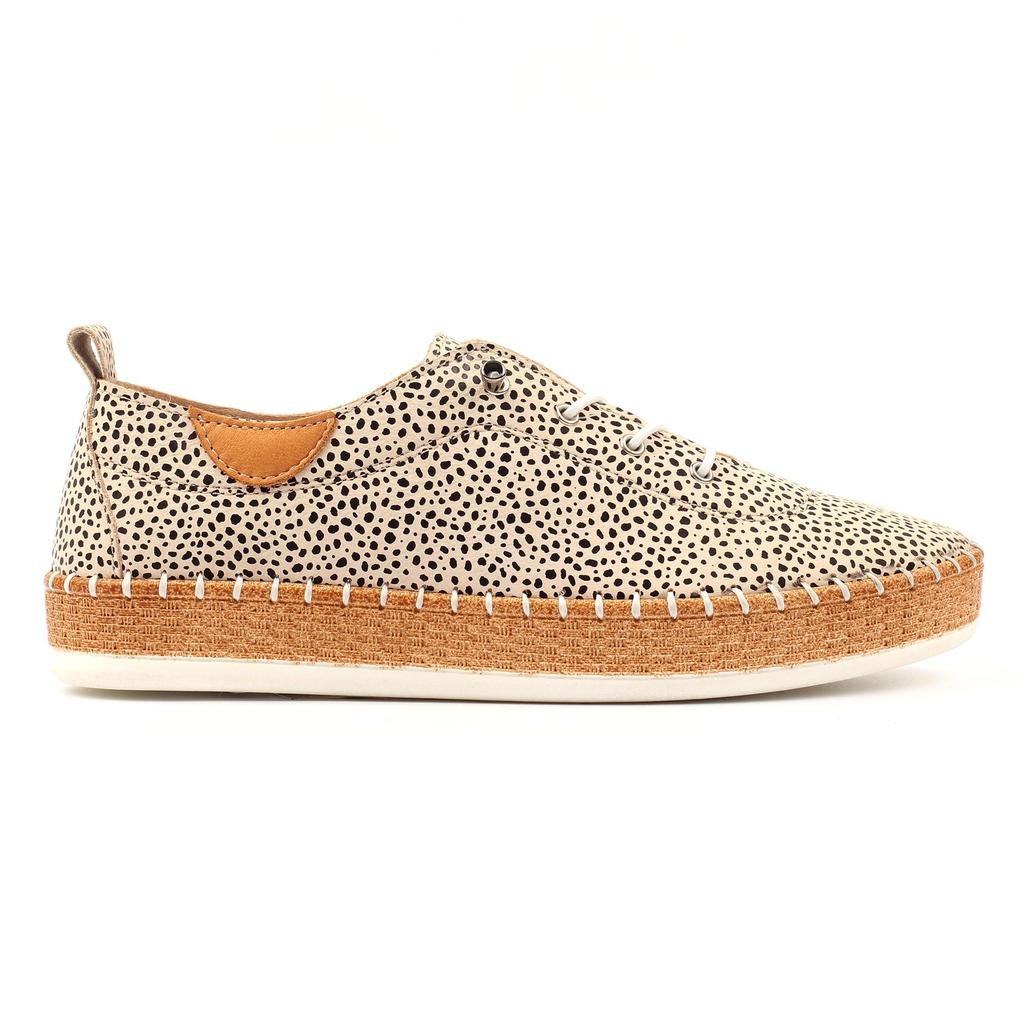 Lunar Womens/Ladies Animal Print Leather Plimsolls