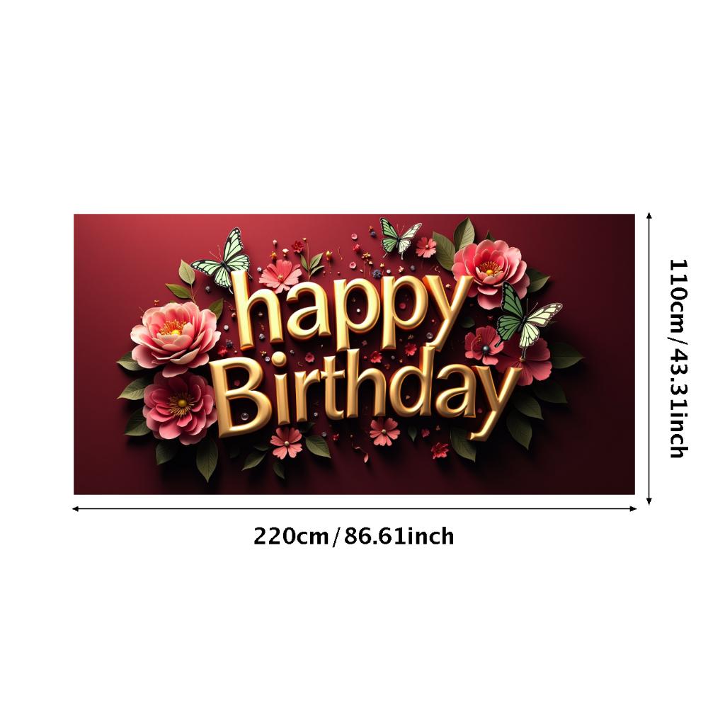 Printable Birthday Banner Birthday Supplies Party Backdrop For Home Decor Baby Shower Girl's Birthday