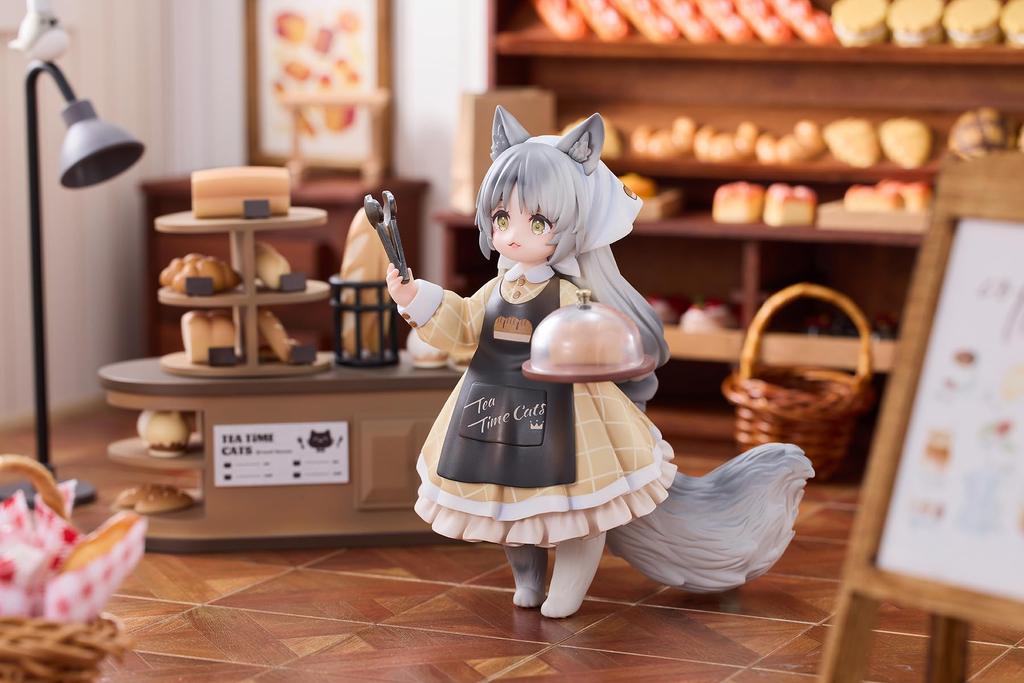 RIBOSE DLC Serie Katzen Nyan Town Bäckerin Nyan ABS PVC Bemalt Komplette Figur "Teepause Szene" Nicht-Maßstäblich &