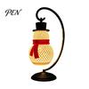 Winter Holiday Decor Christmas Snowman Lantern, Decorative LED Bedside Lamp, Hanging Ornaments Table Night Light for Home Bedroom Indoor Lantern
