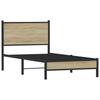 Vidaxl Metal Bed Frame, Without Mattress, Sonoma Oak, 90X190 Cm