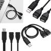 Nützlicher Hochgeschwindigkeits-Anschluss USB 2.0 Hub Y-Splitter Stecker auf Dual-Buchse Kabeladapter