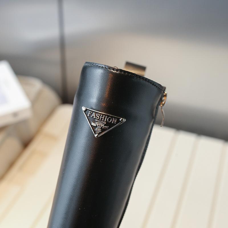 Jesienne i zimowe dziecięce buty dziewczęce wysokie buty jesienno-zimowe dziecięce czarne buty dla dziewczynek z bocznym zamkiem błyskawicznym dziewczęce miękkie buty