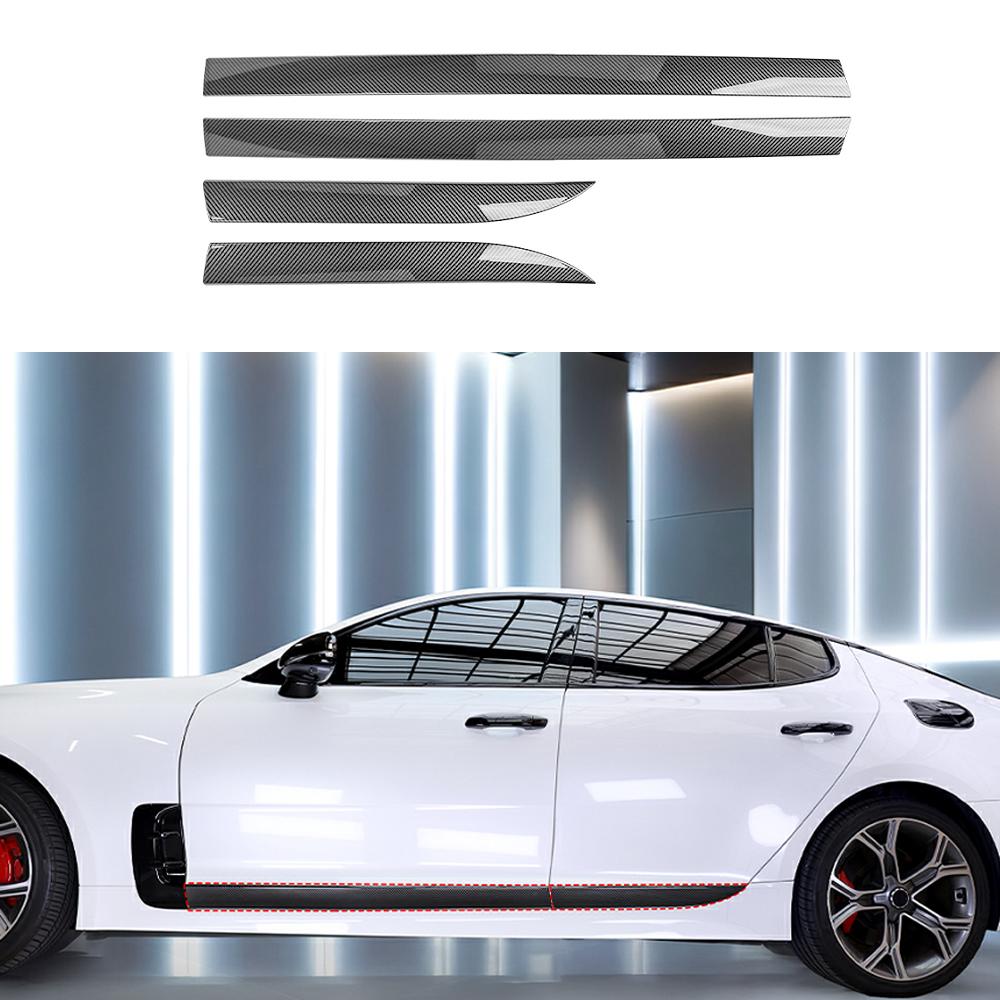 

Car Tuning Carbon Fiber Car Body Side Decorative Strip Cover Trim Styling Decoration Molding For Kia Stinger 2018-2026