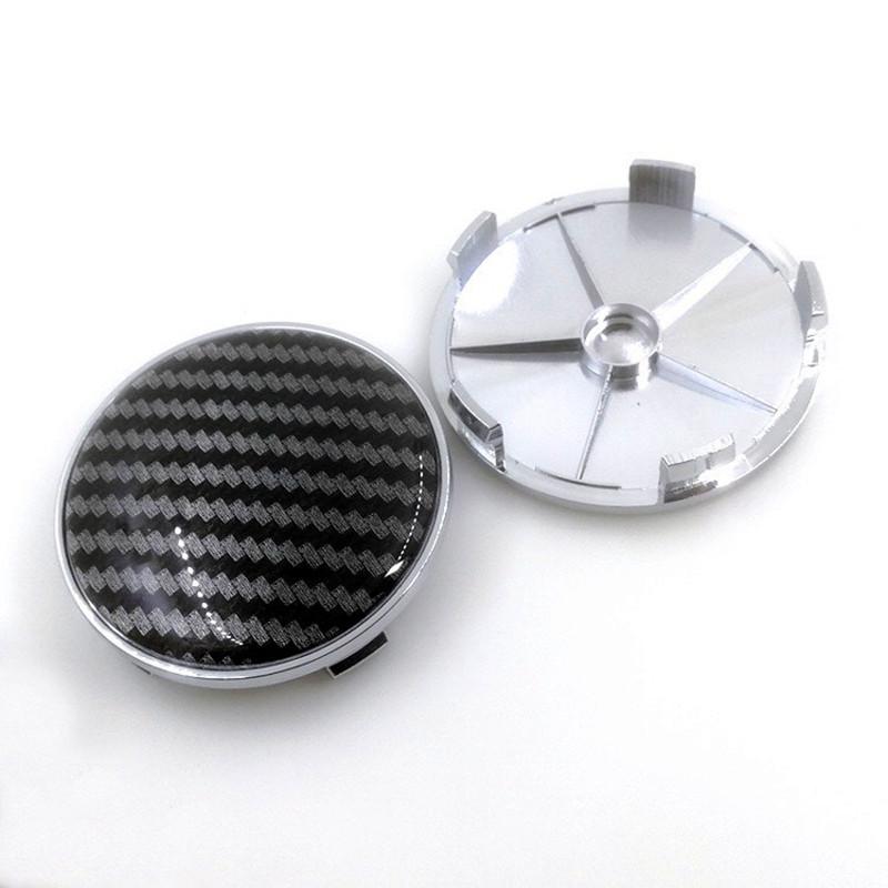 4Pcs 68mm 3D Carbon Fiber Ve Sticker Wheel Center Cap Rim Center Hub Cup Caps Cover Car Styling Accessories 4pcs 68mm
