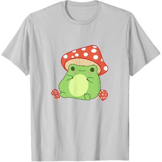 Cottagecore Frog Aesthetic Cute Frog with Mushroom Hat T-Shirt Small