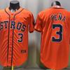 Houston Astros 3 Pena Orange Embroidered Baseball Jersey Short Sleeve Unisex Fan Apparel