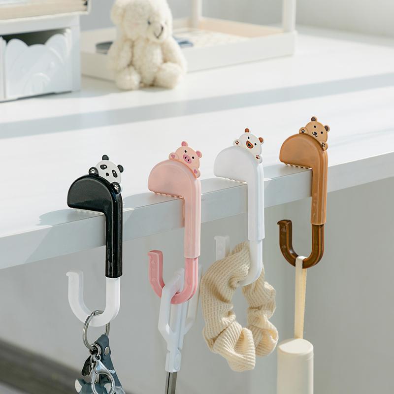 Travel Portable Plastic Bag Cute Animal Hook For Hanging Decorative Table Purse Bag Hooks Wall Hanger Holder Handbag Hanger