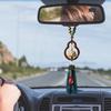 Čínská šťastná závěsná ozdoba do auta Dřevěný přívěsek tykev s třásní Tradiční Feng Shui přívěsek do auta pro příslušenství zpětného zrcátka