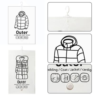 Hanging Squeezable Storage Bag Dustproof Clothes Compression Storage Bag Space Saving for Clothes Down Overcoat