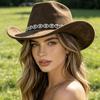 Summer Prairie Fashion Style New Western Cowboy Hat Women's Bull Head Decorative Cowboy Hat Internet Celebrity Explosion Jazz Hat