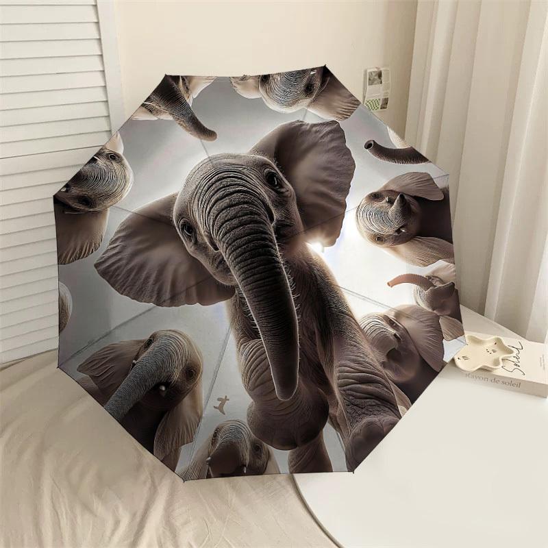 

1PC Elephant CircleUmbrella-8-Rib Reinforced, Automatic Open, Lightweight & Durable, Cute Fashion Accessory for Outdoor-P148