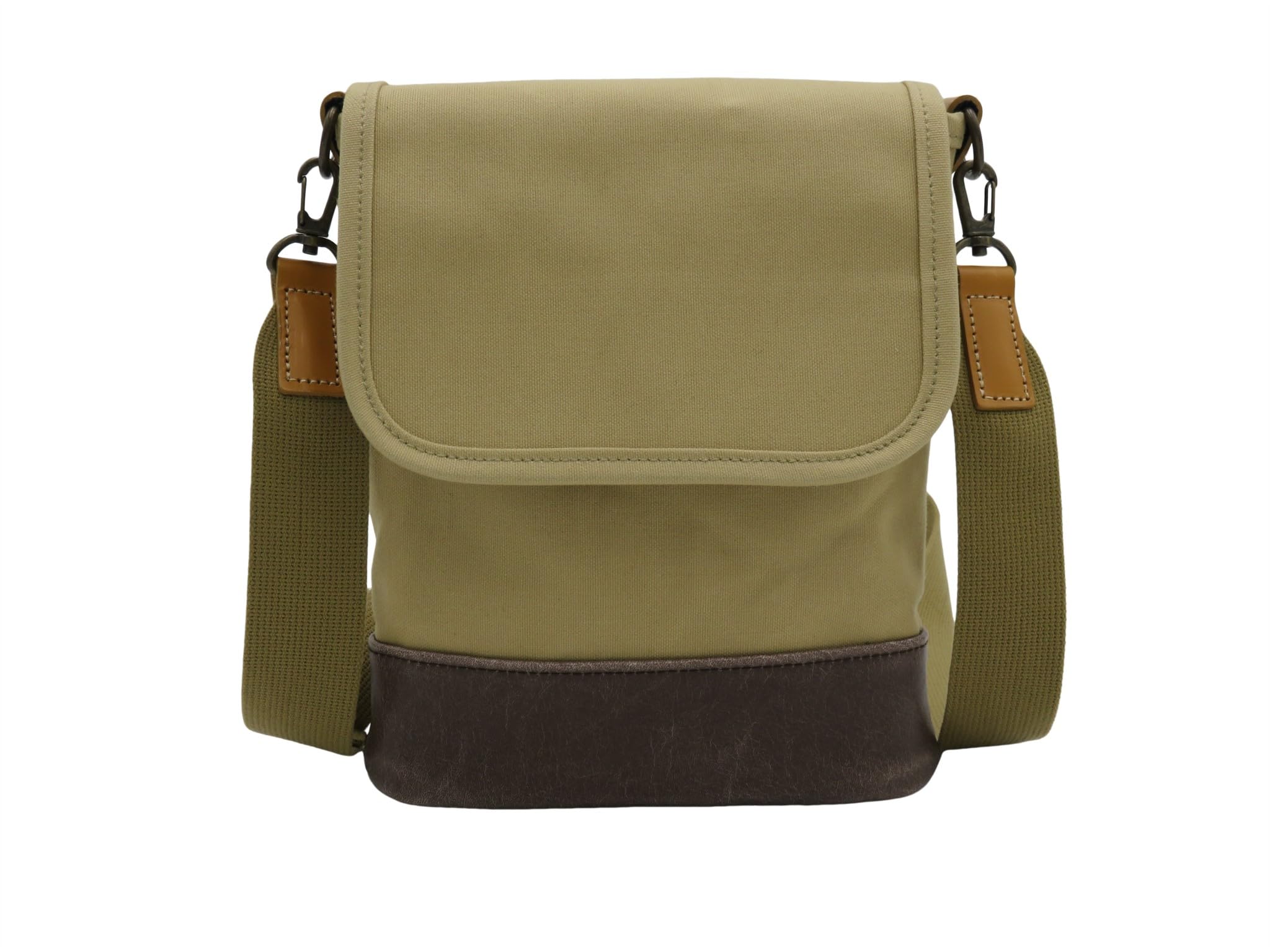 

[Kiwada] Холщовая сумка через плечо в сочетании с синтетической кожей